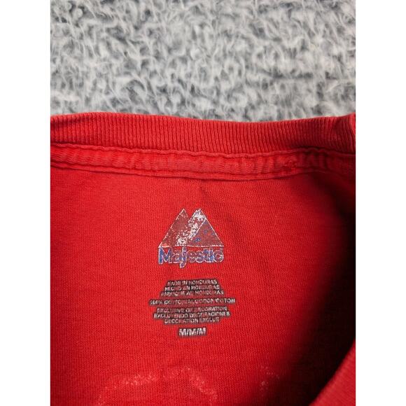 Anaheim Angels Shirt Men Medium Red Short Sleeve Majestic MLB Albert Pujols 5 - Picture 2 of 6